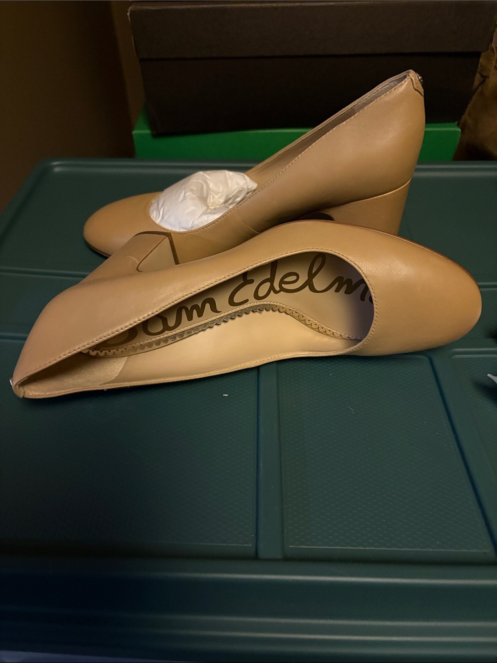 Sam Edelman Nude Tan Block Heel Pumps - Picture 3 of 3